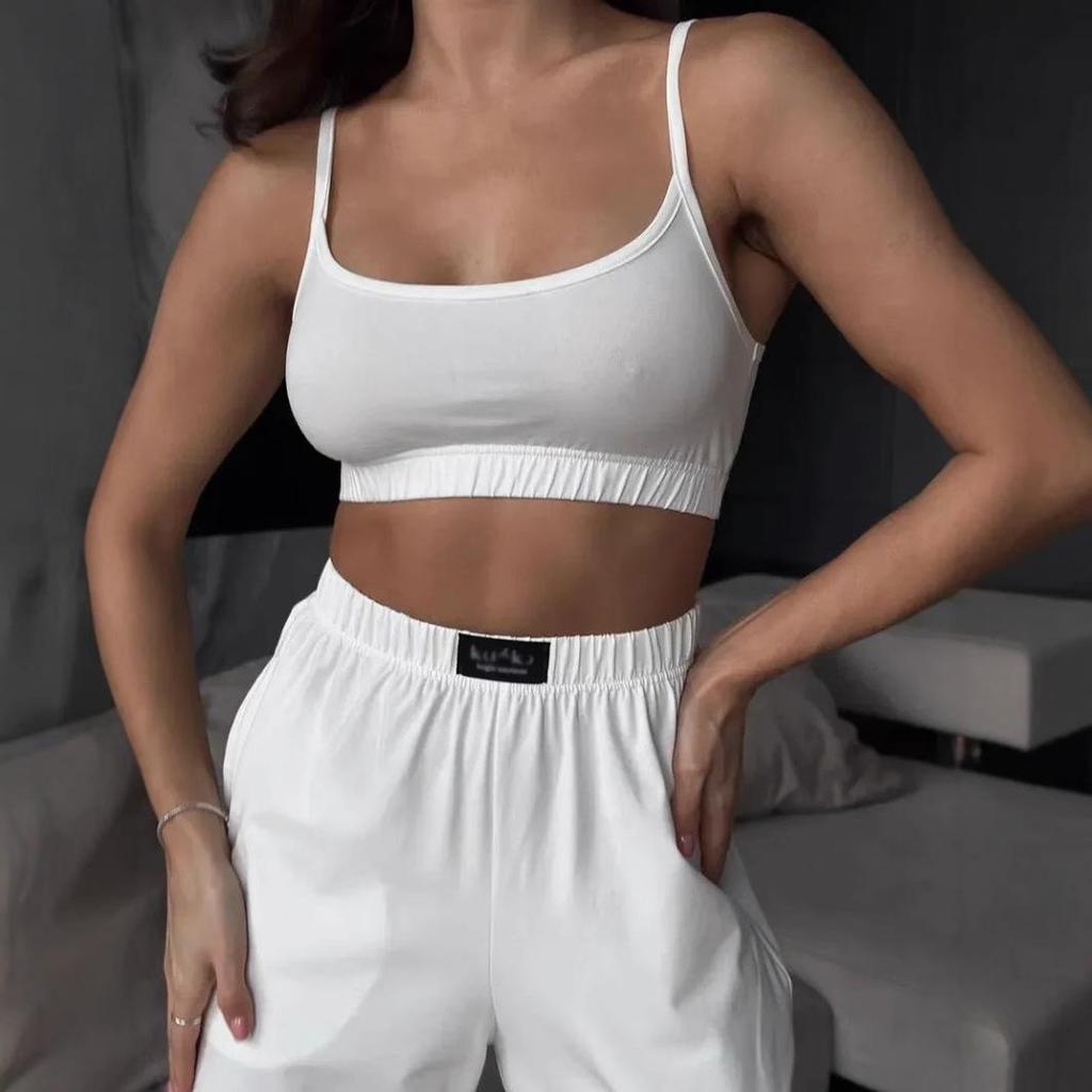 Women's Wide-Leg Suspender Two-Piece Set