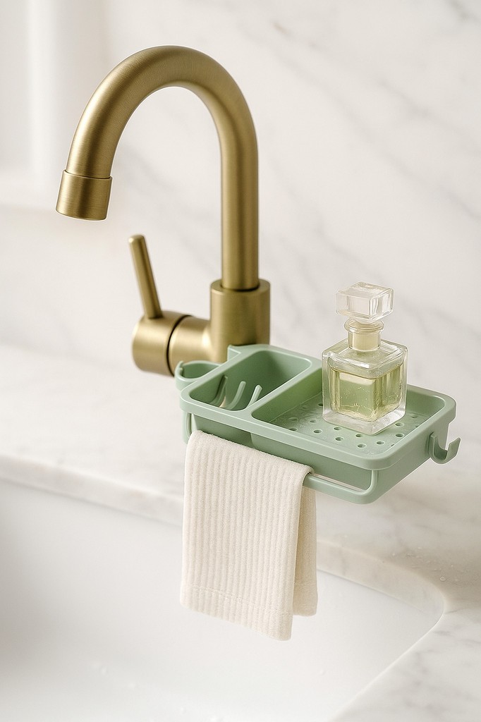 Drain Rack Detachable Storage Shelf Adjustable Plastic Organizer for Bathroom Kitchen