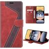 Case for Xiaomi Redmi Note 14 5G, Anti-Scratch Protection Elegant Leather Effect - Brown Red