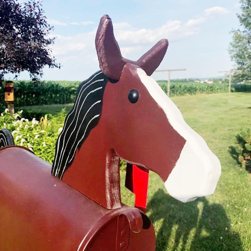 Metal Animals Post Box Weatherproof Horse Cow Chicken Shape Mailbox Accessories Yard Garden Decor Ornament Outdoor Decoration