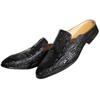 Fashion New Men Formal Slippers Pu Leather Brown Black  Round Toe Solid Spring Autumn Handmade Business Men Shoes Size 38-46
