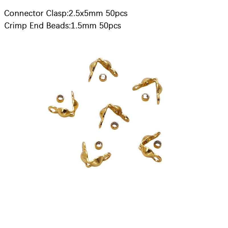 100Pcs Stainless Steel Buckle Positioning Bead, Clasp Connector for Chain Jewelry