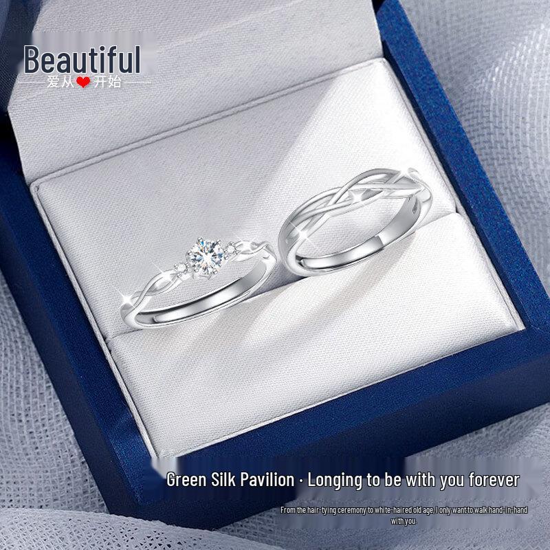 Constant Love Moissanite 925 Silver Couple Rings
