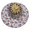 Floral Printed Fan Sun Hats Foldable Bamboo Sunscreen Cap Women Sunhat Folding Fan Hat  for Travel