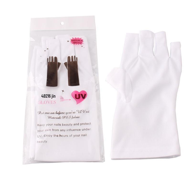 Cross-Border Nail Art UV Protection Half-Finger Gloves - Blackening Prevention