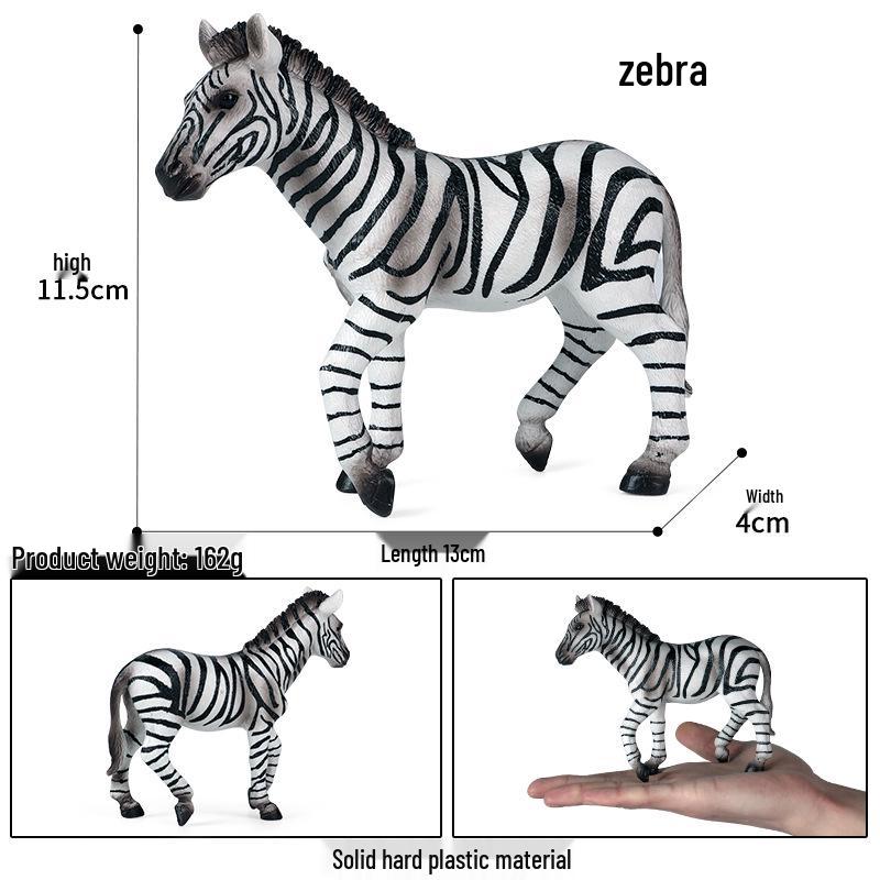 Wild Safari Animal Figurines: Giraffe, Elephant, Rhinoceros, Brown Bear, Tiger, Lion, Leopard, Hippopotamus - Solid Cognitive Toys