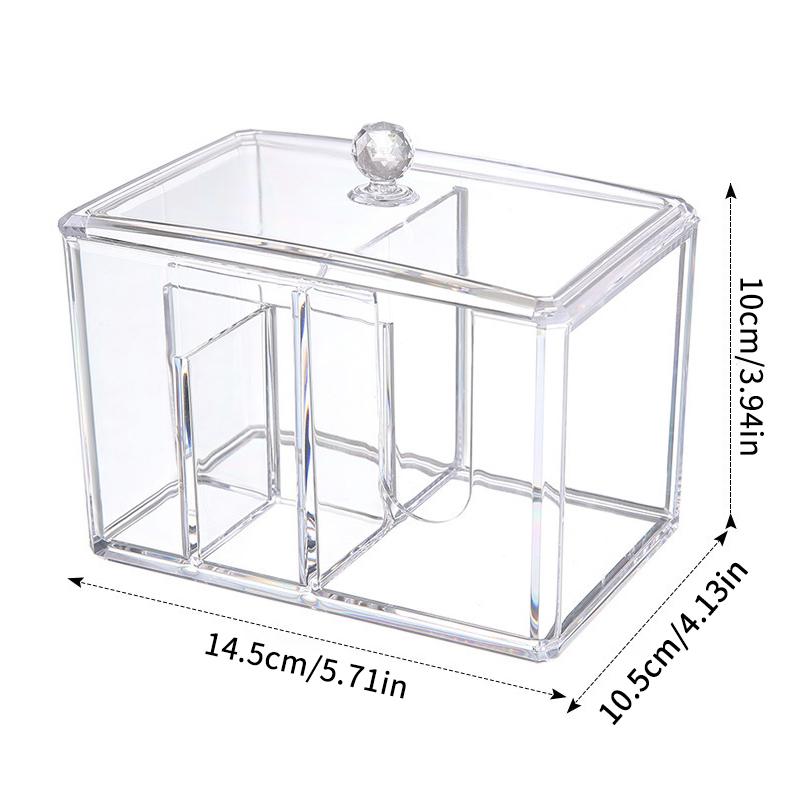 Porte-cotons-tiges Porte-disques démaquillants Boîte de rangement cosmétique transparente avec couvercle Organisation soignée du bureau Pour rouge à lèvres coton