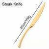 1pc 304 Stainless Steel Tableware Gold Dinnerware Steak Knife Service Fork Spoon Cutlery Salad Fork Spoon Butter Knife Flatware