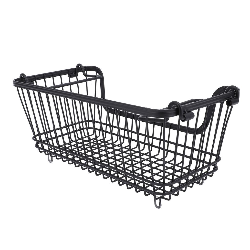 Freezer Basket Stackable Open Front Wire Storage Bin with Foldable Handle for Vegetable Fruit Snack