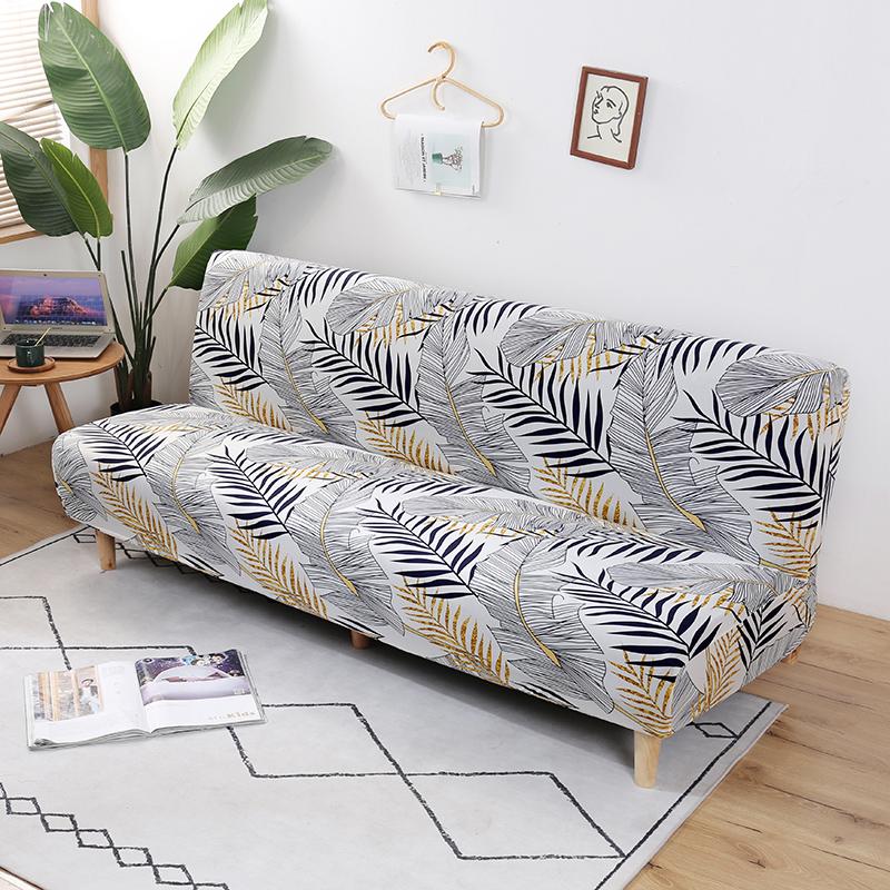 Armless Sofa Bed Cover Spandex Stretch Futon Slipcover Elastic Full Folding Couch Sofa Shield Fitted Full Folding Sofa Slipcover