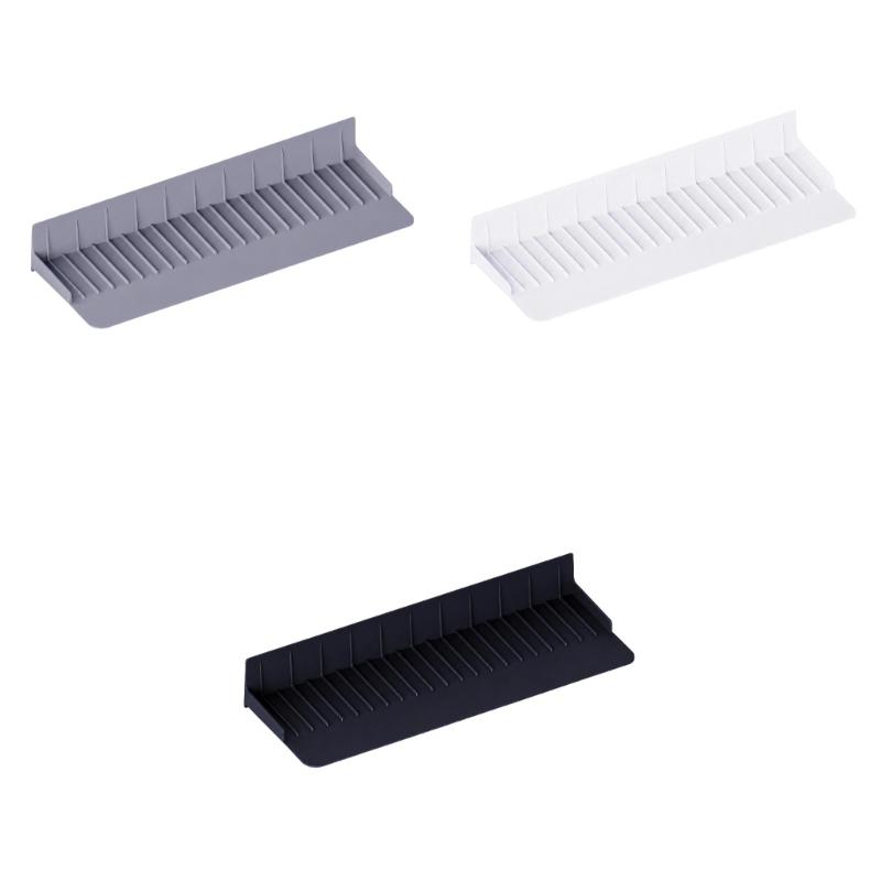 Scissor-Adjustable Sink Water Barrier for Single or Double Bowls with Ribbed Panel, Flexible Form and Return Flows Slope