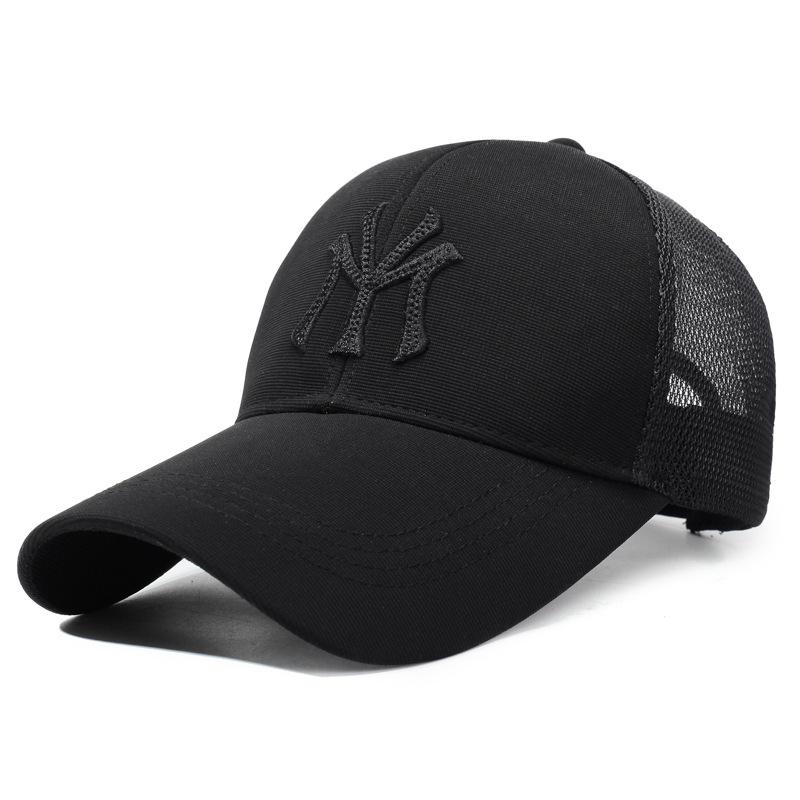 Summer New Mesh Hardtop Embroidered Hat Unisex Korean Version Extended Brim Sunshade Sunscreen Trendy Baseball Cap