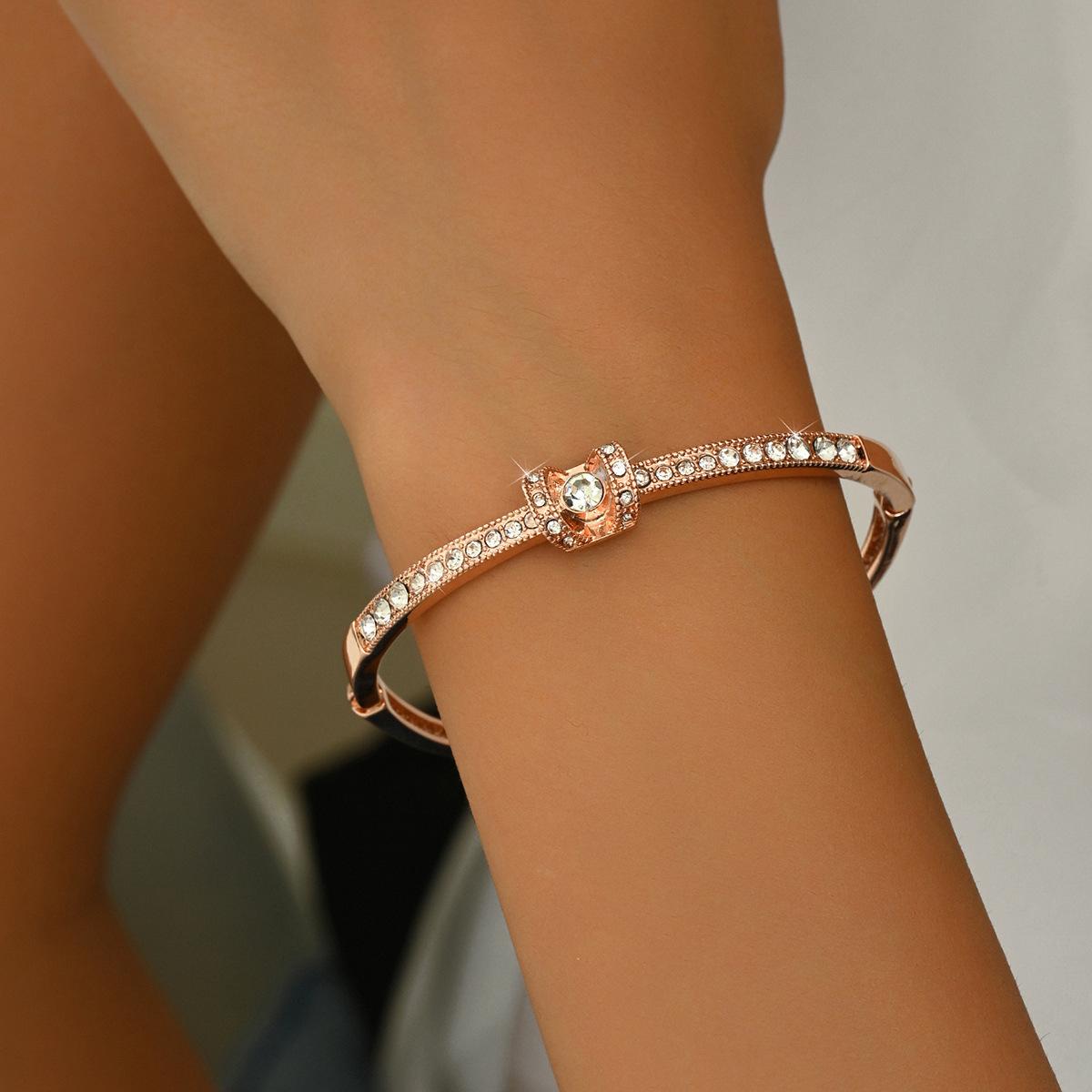 Геометрический Алмазный Браслет Римское Кольцо Браслет для Девушки Персонализированный Простой Браслет Женский