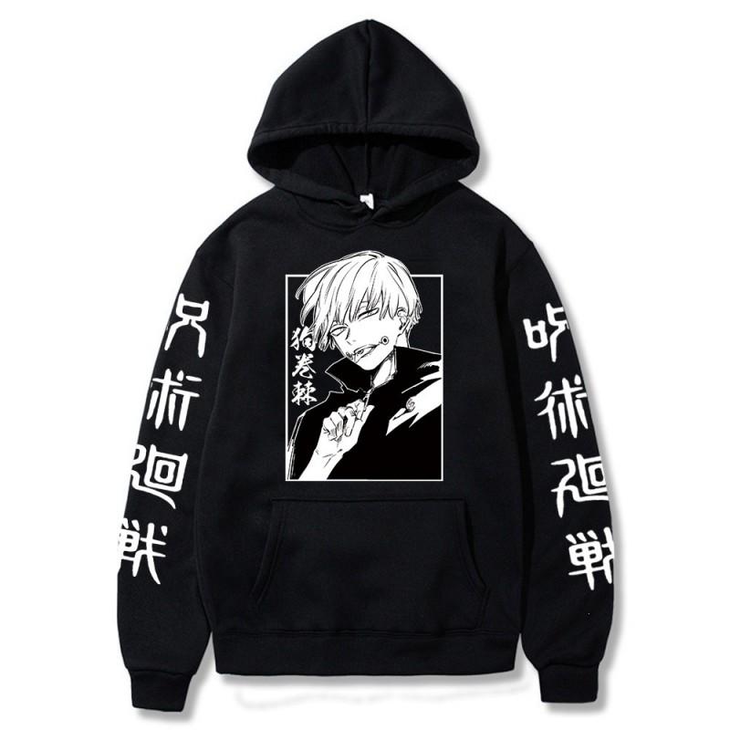Jujutsu Kaisen Anime Hoodie Unisex Long Sleeve Pullover Sweatshirt Print Casual Streetwear