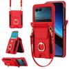 Etui ochronne crossbody Samsung Z Flip7/6/5 z przegródką na karty i składaną podstawką pierścieniową