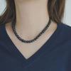 Modernlike Silver 925 Cobalt Blue Black Pearl Necklace 5mm