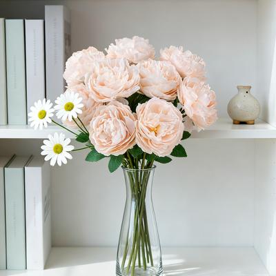 5 stuks Kunstbloemen Zijde Pioenroos Valentijnsdag Bruiloft Bruidsboeketten Buitenplaats Huis Kamer Decoratie Krans Doe-het-zelf Doos Cadeau