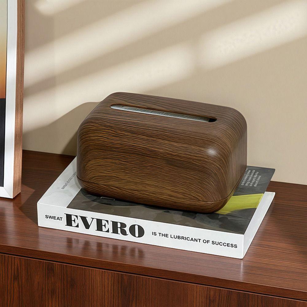 Ins Style Imitation Wood Grain Tissue Box Anti Slip Napkin Dispenser  Coffee Table