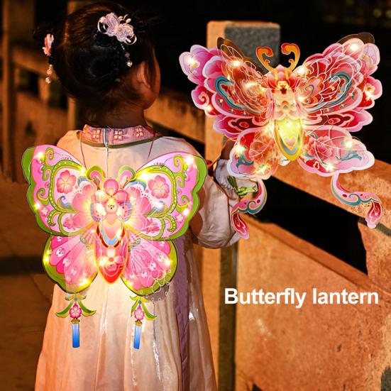 Butterfly Lantern DIY Traditional Handheld Chinese Lantern for Chinese New Year Spring Festival Mid-Autumn Festival Decoration