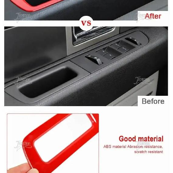 JIDIXIAN Car Interior Window Lift Switch Button Decoration Panel Cover Fit for Ford F150 2009 2010 2011 2012 2013 2014