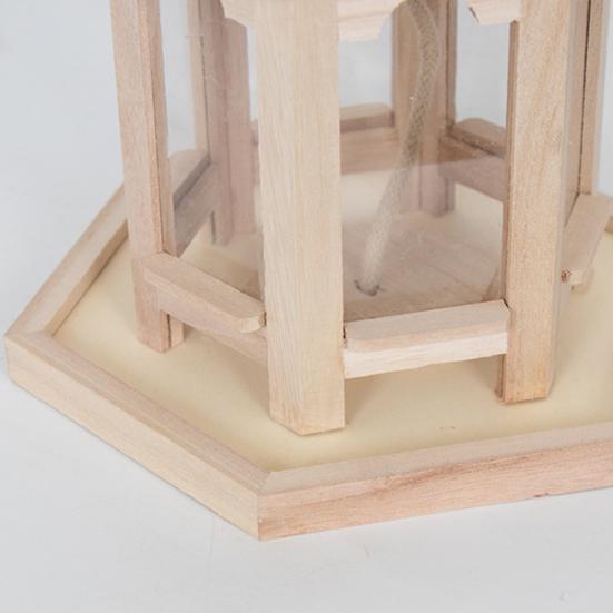 Bird Feeder High Capacity Hexagon Shaped Roof Wood Creative Bird Nest for Garden