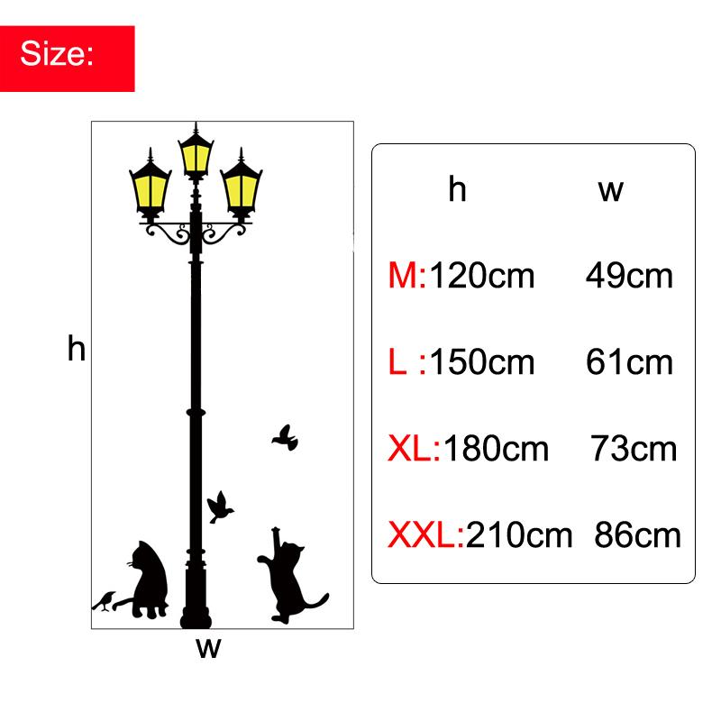 Creative Street Lamp Acrylic 3D Animal Wall Stickers, Cute Cat, Children's Room Wall Decoration, Livingroom, Bedroom, Home Decor
