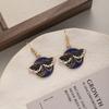 Dark Wind Oil Butterfly Earrings, Creative Design Sense Alloy Star Moon Moth Ear Hook Earrings Women