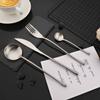 4Pcs White Gold Cutlery 18/10 Stainless Steel Dinnerware Set Spoon Fork Knife Western Home Silverware Tableware Set Supplies