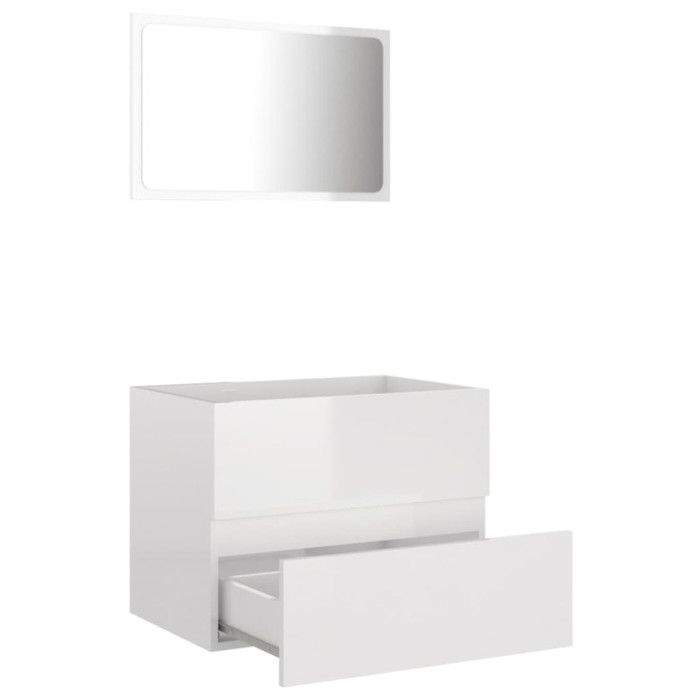 VidaXL Ensemble de meubles de bain 2 pcs Blanc brillant Aggloméré 804878