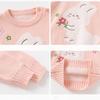 Suéter de Algodón de Punto para Niños con Conejito Primavera y Otoño Niña Suéter Dulce Suave