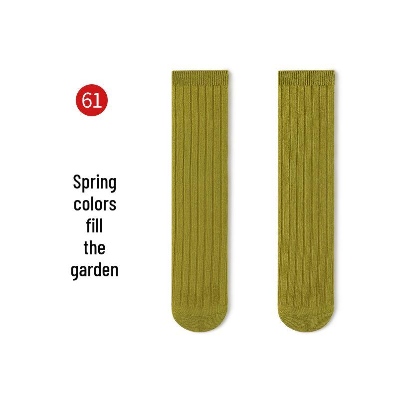 

Children s Long Calf Socks - Spring/Autumn Style for Boys & Girls, White Princess Newborn Solid Color One Size Length 35cm Fits 1-Adult