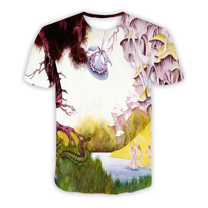 

YES Band 3D Print Sports Breathabley Men T-Shirt Rock Hip-Hop Punk Heavy Metal Casual Street XXS