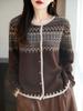 Women's 2025 Winter Fair Isle Jacquard Cardigan - Age-Reducing, Single-Breasted, Stylish and Chic