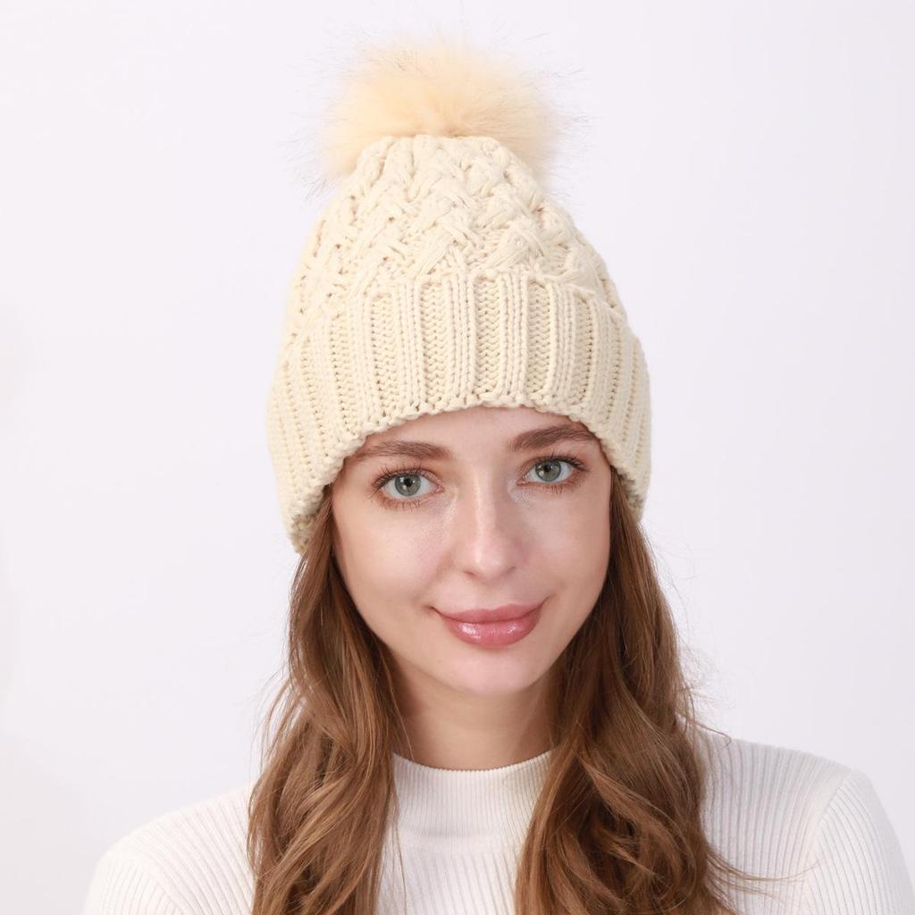 Dámska plyšová čiapka zo zhrubnutej vlny jeseň zima vonku chladuvzdorná pletená čiapka udržujúca teplo