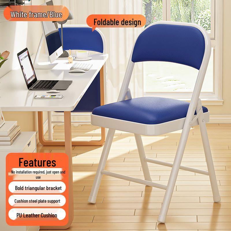 Compact Folding Chair: Portable Office, Dorm, Study, Dining, and Computer Seating with Backrest