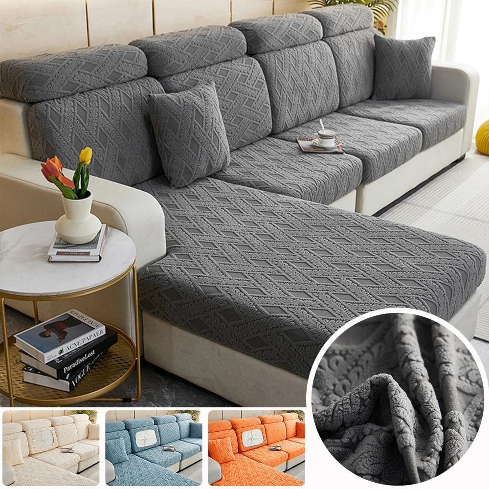 Thick Jacquard Sofa Seat Cushion Cover Stretch Sofa Cover for Living Room Washable Removable Furniture Protector Couch Slipcover