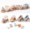 Train d'Anniversaire en Bois Jouet Train Simulé Modèle Train Jouets Éducatifs Montessori pour Bébé Chariot en Bois Bébé Apprentissage Jouets pour Enfants Cadeaux