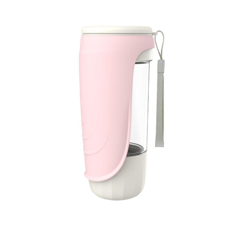 

Бутылка для воды для собак 2 в 1, переносная бутылка для воды для собак, складная миска для питья для домашних животных, аксессуары для собак розовый