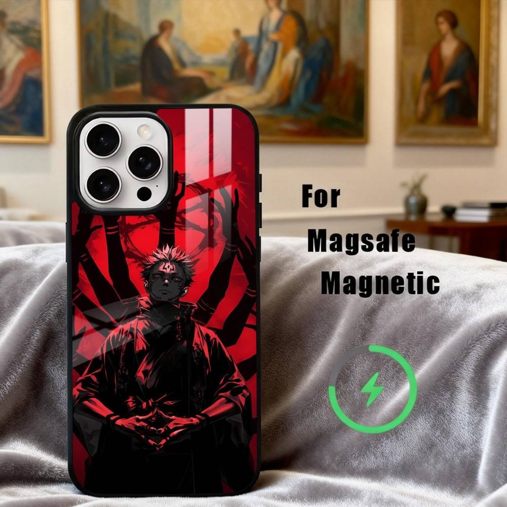 R-Ryomen S-Sukuna J-Jujutsu Kaisen Phone Case For iPhone17,16,15,14,13,12,11 Plus,Pro Max Magnetic For Magsafe Wireless Charging