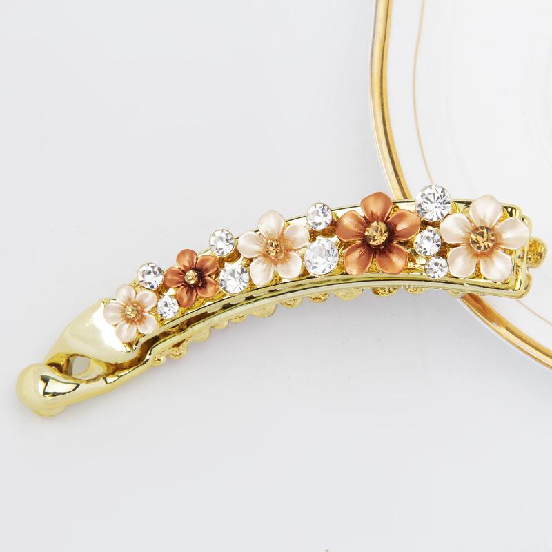 Banana Clip, Large Hair Volume, High-End Hairpin For Headgear, Female Flower Vertical Clip, 10 Cm Rhinestone, Banana Clip, Hair Accessories.