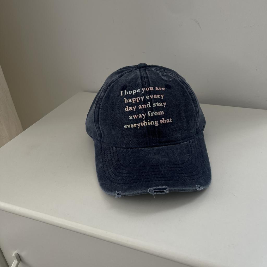 Retro Small Letter Baseball Cap Women'S Spring And Summer Cap Versatile Head Circumference Hip Hop Hat Trendy Man