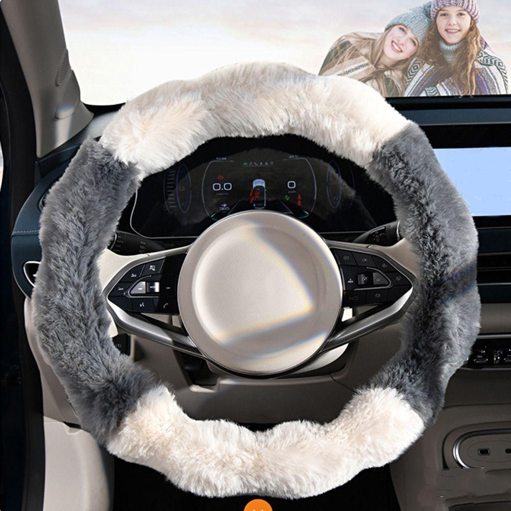 Plush Steer Wheel Protector Non-slip Winter Teering Wheel Cover Car Steering Wheel Cover  Travel