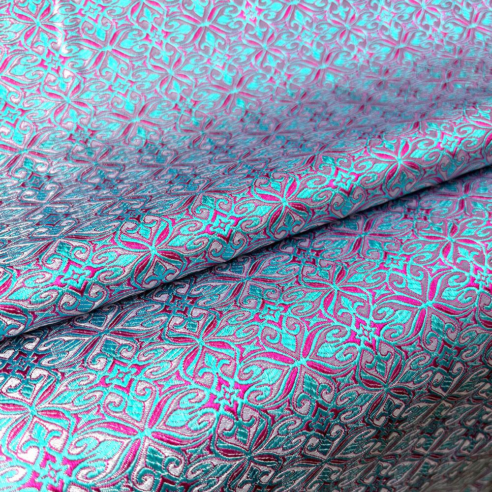 Jacquard Brocade Fabric Damask Flower Patterned Faux Silk Trim Cheongsam Children Costume Hanbok DIY Dress Doll Clothes Material