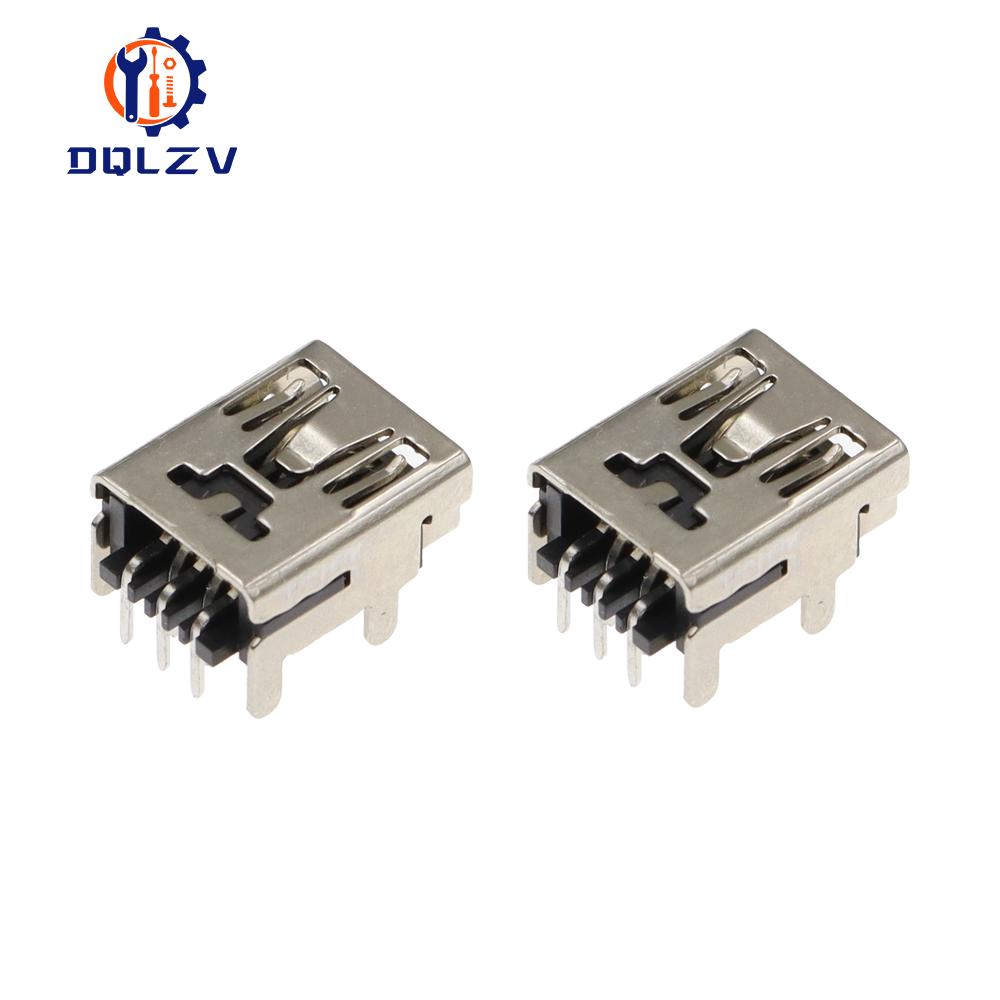 Mini USB Type B 5Pin Female Socket Right Angle DIP Jack Connector Dip