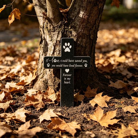 Pet Tombstone Religious Symbol Angel Shape Memorial Stone Pet Loss Gift Cat Dog Remembrance Headstone for Garden Yard