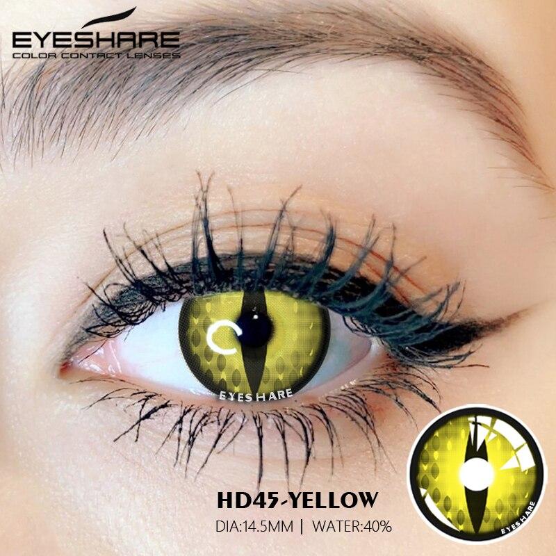 EYESHARE Colored Contact Lenses for Eyes Cosplay Colored Lenses Halloween Lenses Yellow Contact Lens Red Contacts Yearly Beauty Makeup Lens