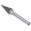 Rotary File Burr 2 Cut Pointed Cone Shape Die Grinder Bit 6mm Shank YG8 Carbide MX1225