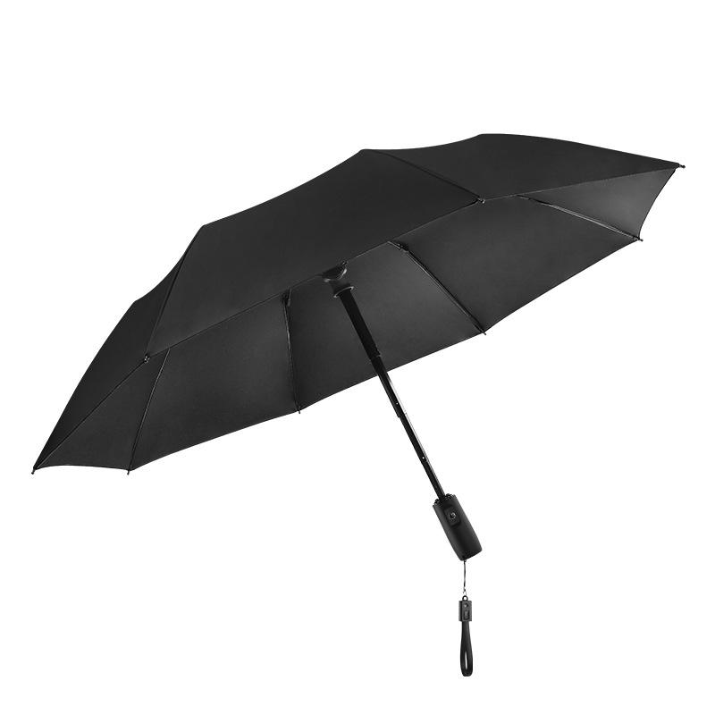 Men's High-End Folding Umbrella with Cooling Fan, Charging Sunscreen, Sunshade, and Rain Protection.