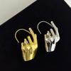 Fashion Retro Unique Palm Gesture Ear Hook Earrings Trendy Light Luxury High-End Feel No Ear Holes Earrings Jewelry Accessories