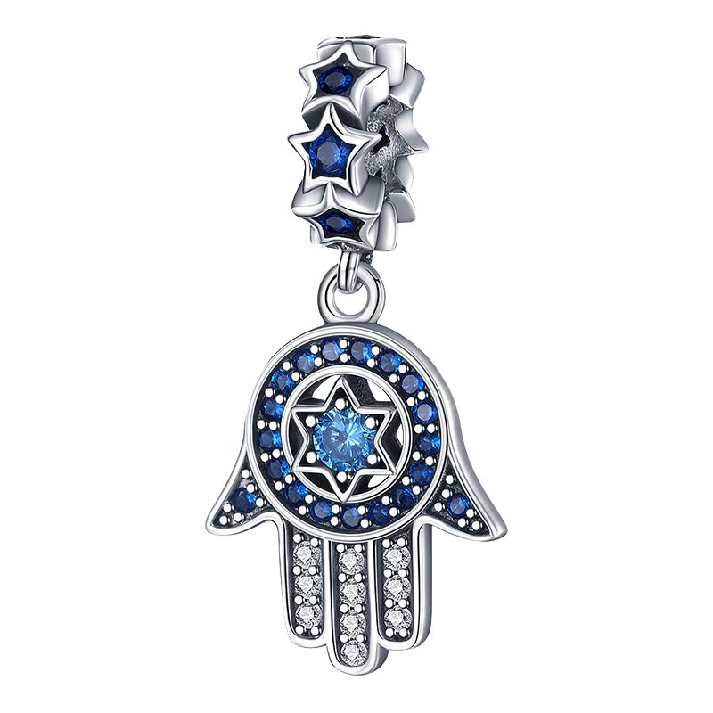 Copper Metal Eyes Smiling Face Blue Starfish Charm Bead Components Compatible With Authentic Original Bracelet High Quality Fine Jewelry Charm Bead